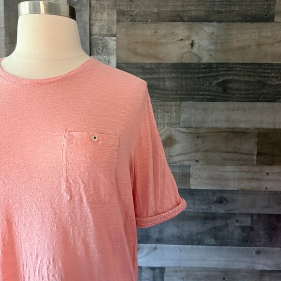 Men's Ted Baker salmon t-shirt 3XLarge pastel preppy designer heathered pink - Picture 4 of 10